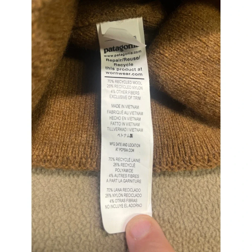 Patagonia Brodeo Beanie Brown Recycled Wool Blend Ribbed Cuff Patagonia‎ Brodeo